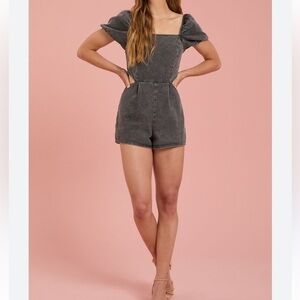 Altar'd State Louise Denim Romper